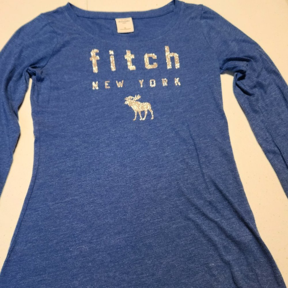 Abercrombie  And Fitch Girls Blue/Gold Long Sleeve Size  XL 14w X 22L Shirt